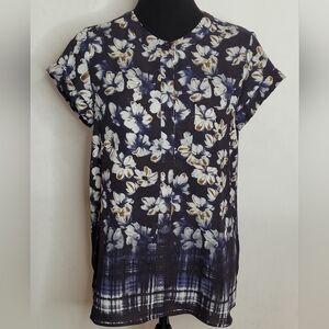 Simply Vera Vera Wang Short Sleeve Floral Blouse - Size S